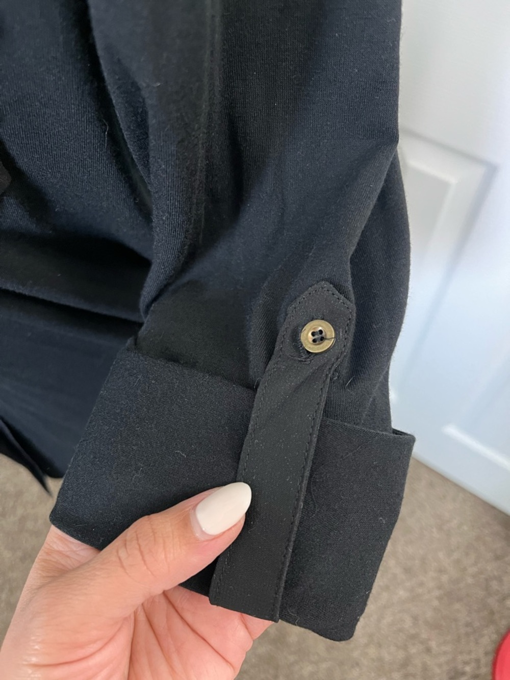 Black Button-Front Utility short or long Shirt. - Picture 7 of 16